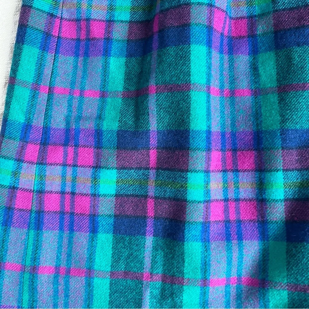 Vintage Pendleton Petite Wool Plaid Pencil Skirt